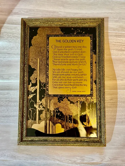 Carrie Jacobs-Bond The Golden Key Poem Framed Wall Art