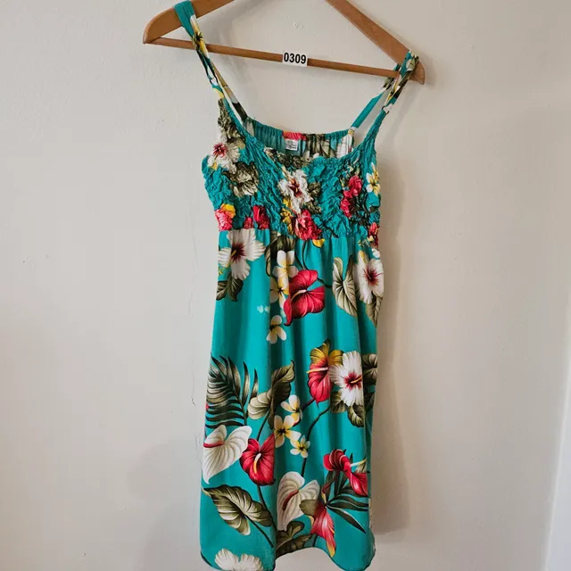 Island Planet Floral Sundress Teal 309