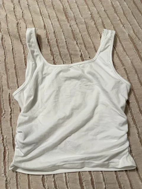 SHEIN Tank Top Size S White Scoop Neck Ruched
