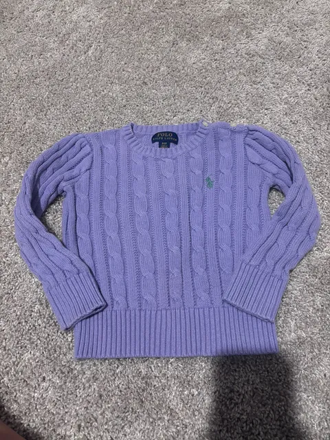 Polo Ralph Lauren Cable Knit Sweater Size 3/3T Purple