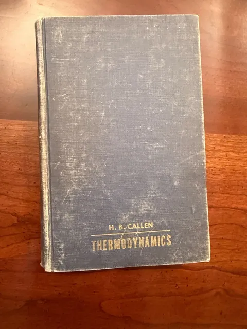Thermodynamics By H. B. Callen 1963 Hardcover Book