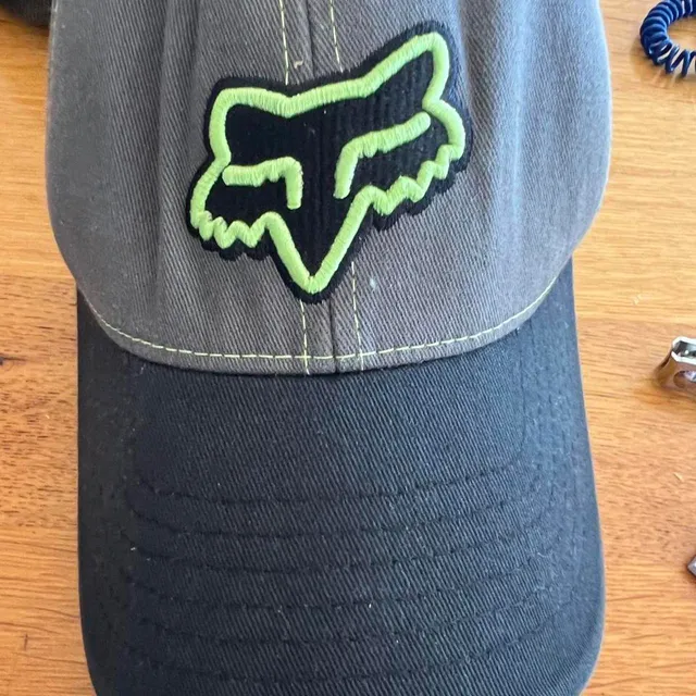Fox Racing Flexfit Hat Size L/XL Gray Black Neon Green Cap