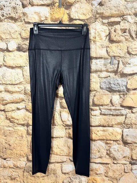 CRZ YOGA Yoga Leggings Size L Black Shimmer