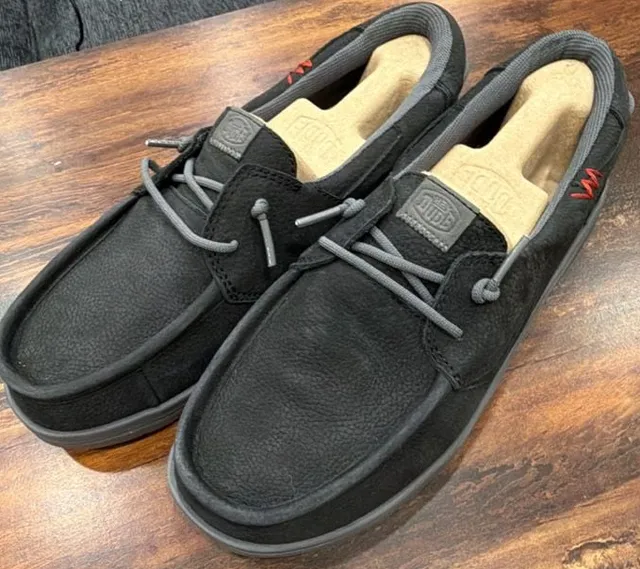 Men’s Hey Dude Welsh Grip Craft Leather Black Shoes