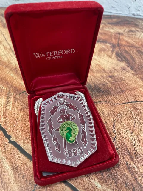 Waterford Crystal 1993 10 Lords A-Leaping Christmas Ornament