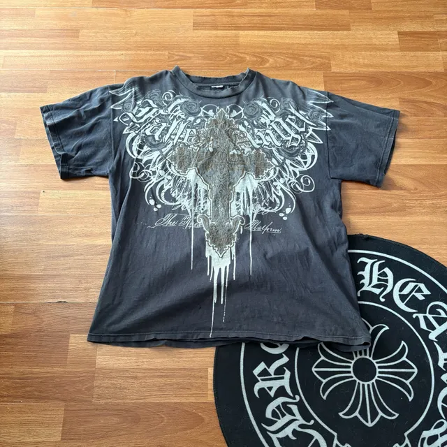 2000s Vintage Fallen Angel Gothic Cross T-Shirt