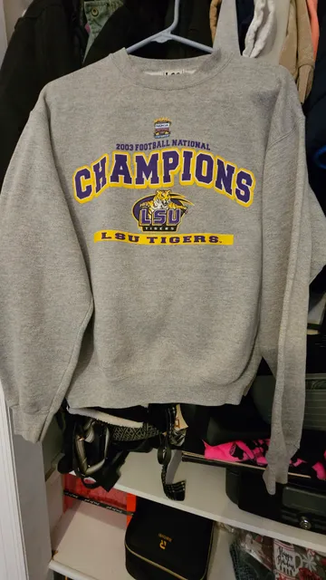 Lee Sport LSU Tigers 2003 National Champions Sweatshirt XL Grey
