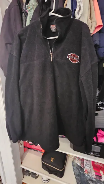 Harley-Davidson Black Fleece Quarter Zip Pullover XXL Embroidered Logo