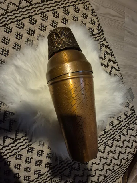 Owl Cocktail Shaker Bronze Tone Metal Barware