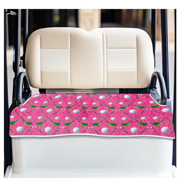 Golf Cart Seat Cover Pink Golf Ball Print New