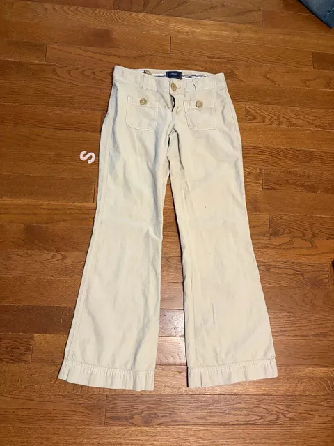 American Eagle Outfitters Pants Size 2 Long Beige Flare Cotton