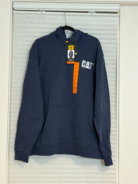 CAT Caterpillar Embroidered Logo Hoodie Size XXL Blue New With Tags