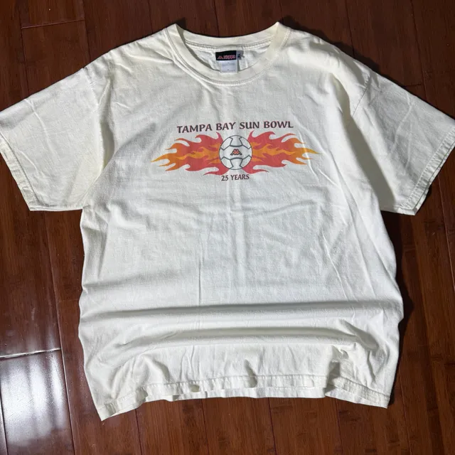 Kappa Tampa Bay Sun Bowl 25 Years T-Shirt Size XL White Graphic