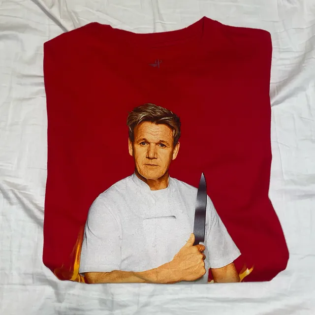 Gordon Ramsay Hell's Kitchen T-Shirt Size MD Red Go To Hell Graphic