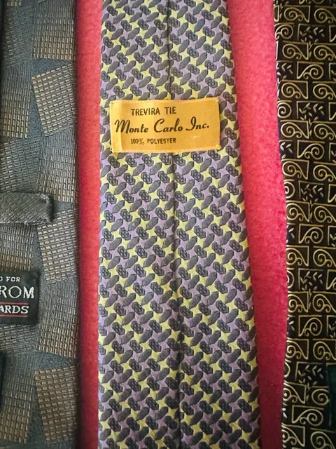 Monte Carlo Inc. Tie Purple Yellow Geometric Polyester