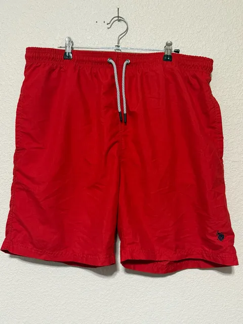 U.S. Polo Assn. Swim Trunks Size XL Red Polyester Drawstring Board Shorts