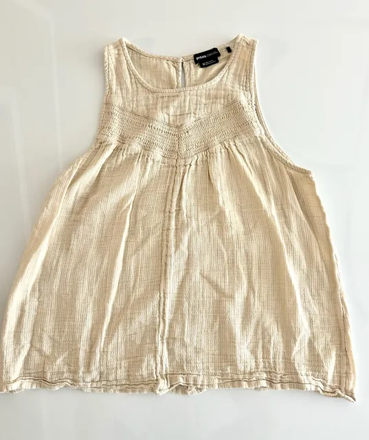 prAna Seakissed Tank Top in Canvas Beige Gauze Size M