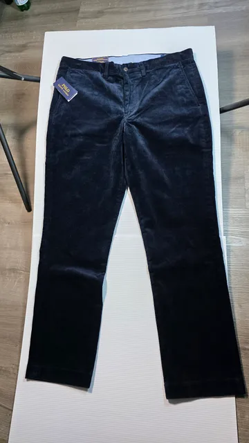 Polo Ralph Lauren Stretch Straight Fit Corduroy Pants 34x32 Navy New