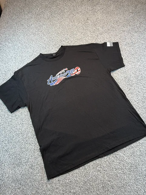 Port & Co. America 250 T-Shirt Men’s Size XL Black US Flag Graphic