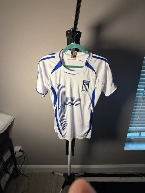 LB Sports Wear Greece Gekas 17 Soccer Jersey Size 10 White Blue