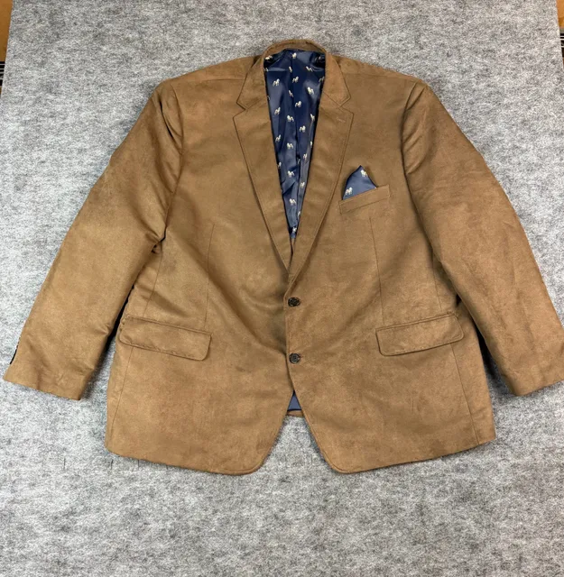 Ralph Lauren Sport Coat Size 52R Brown Suede Blazer Jacket