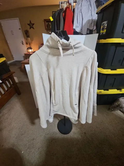 UGG Fuzzy Fleece Cowl Neck Pullover Hoodie Size XS/S Cream
