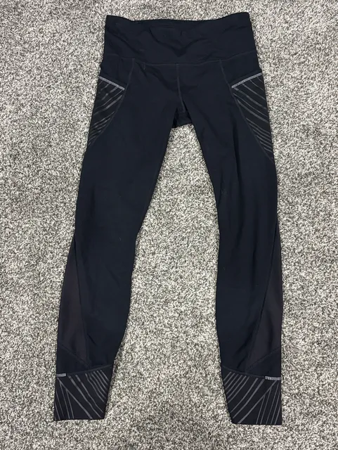 Athleta Leggings Size S Black Striped Athletic Activewear Pants