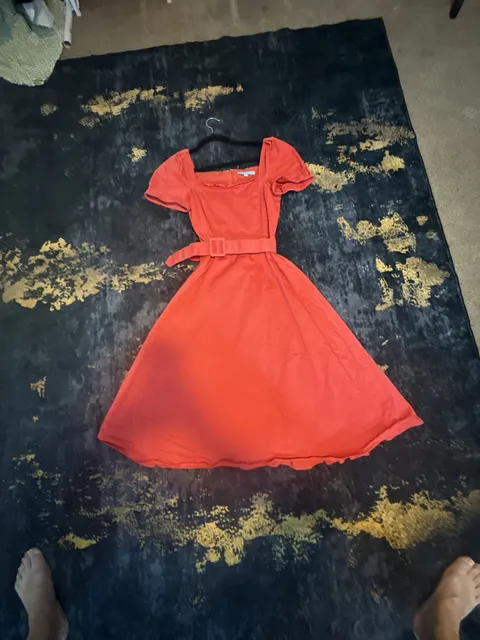 Antonio Melani Dress Size 2 Red Short Sleeve Belted