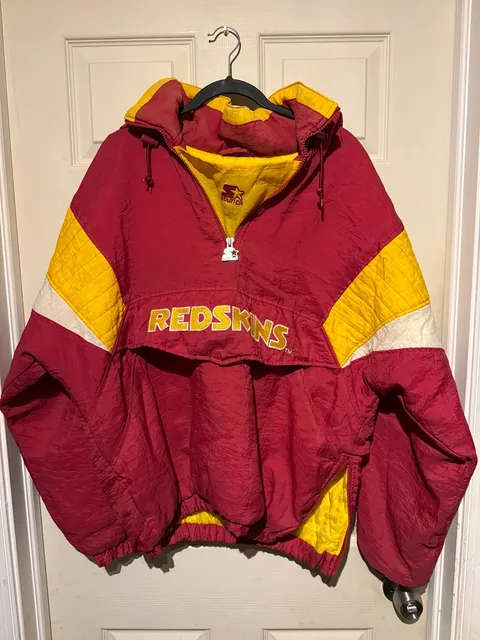Starter NFL Washington Redskins Vintage Anorak Jacket Size M Burgundy