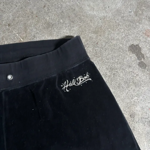 Hale Bob Velour Sweatpants Size L Black