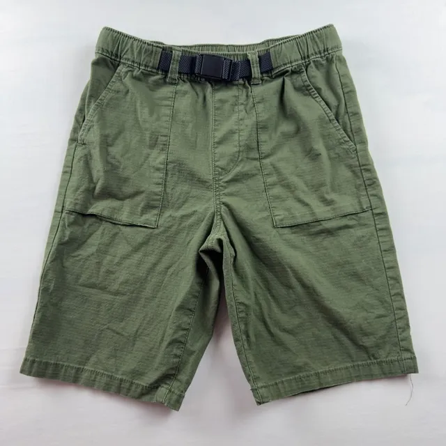 Wonder Nation Cargo Shorts Size XL 14-16 Green Ripstop Belted