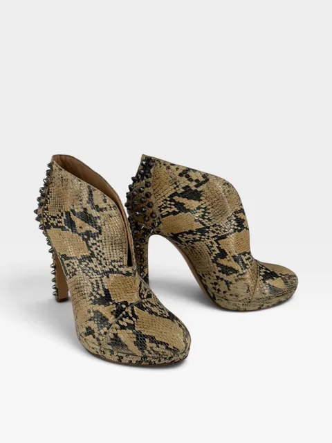 BCBGMAXAZRIA Snakeskin Studded Ankle Boots