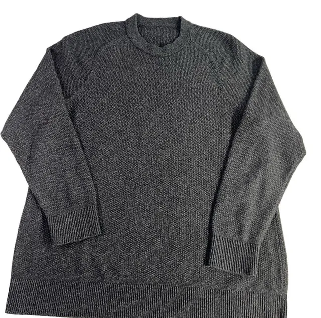 Lululemon Textured Knit Crewneck Sweater Size M Grey Cotton Blend