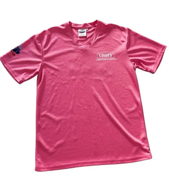 Lowe's Store Cup Size M Pink V-Neck T-Shirt
