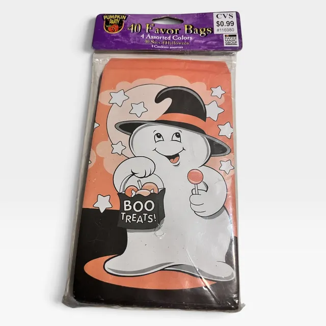 Pumpkin Party 40 Favor Bags Ghost Halloween Treat Bags Assorted Colors