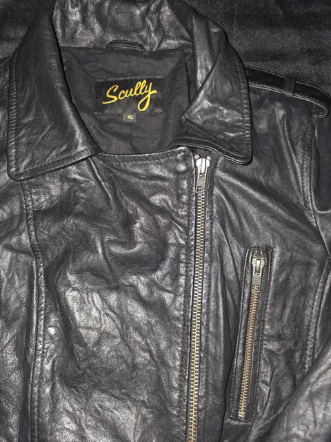 Scully Black Leather Motorcycle Jacket Size XL
