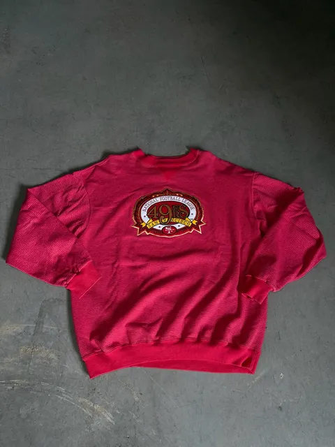 90s Trench San Francisco 49ers Striped Sweatshirt