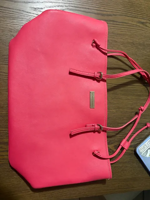 New York & Company Saffiano Leather Tote Bag Hot Pink