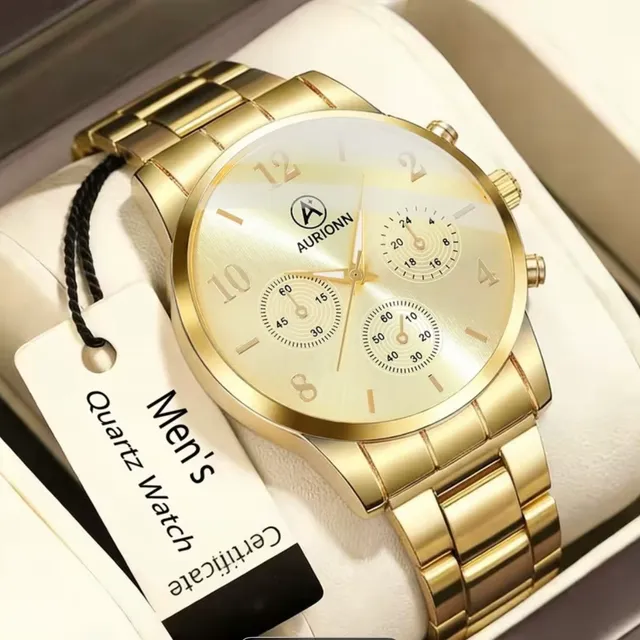 Aurionn Men's Quartz Timepiece Gold Stainless Steel