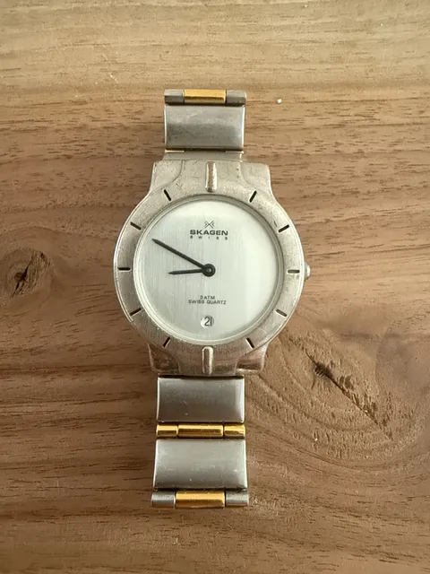Skagen Swiss Quartz Watch 3ATM 491SX Silver Gold
