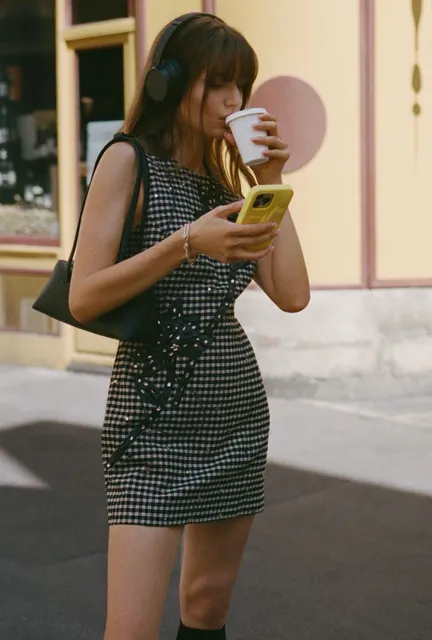 By Sleeveless Crew-Neck Embellished Mini Dress