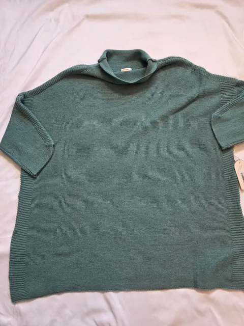 Kerisma M5720 Sweater One Size Ocean Teal Roll Neck Knit NWT