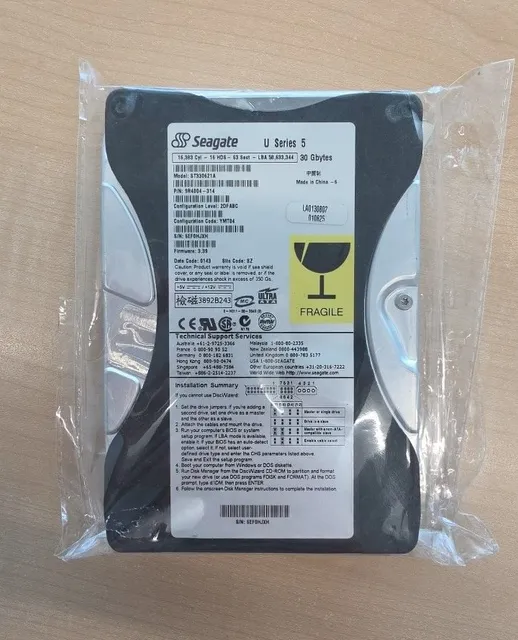 Seagate ST330211A U Series 5 30GB IDE 3.5" Hard Drive