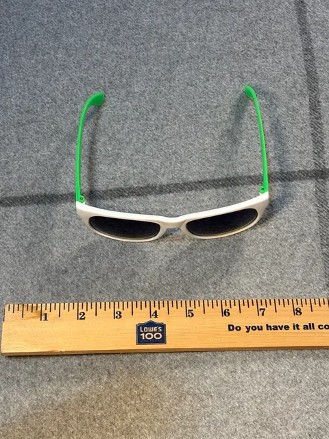 Retro Wayfarer Sunglasses White Frame Neon Green Arms