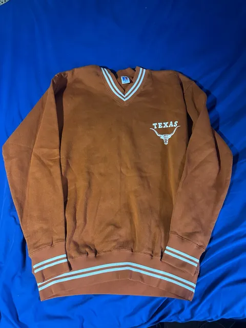 Russell Athletic Texas Longhorns V-Neck Sweatshirt Size L
