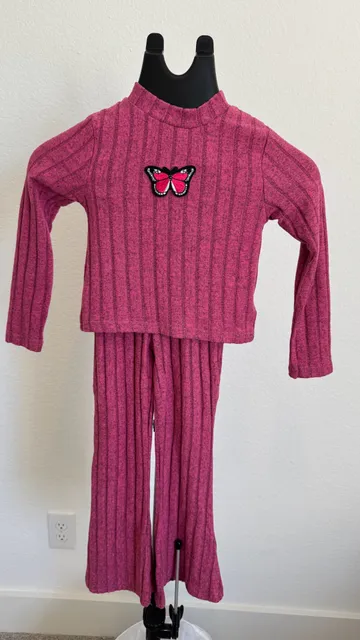 Utlike Girls Outfits Long Sleeve Thermal T Shirt Set With Flare-Leg Pants For Autumn And Winter Cozy And Warm Clothing Set Cute Clothes For Kids Children'S Suit Size 5 -6 - .com,