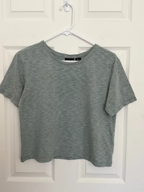 Rachel Zoe Striped Cropped T-Shirt Size L