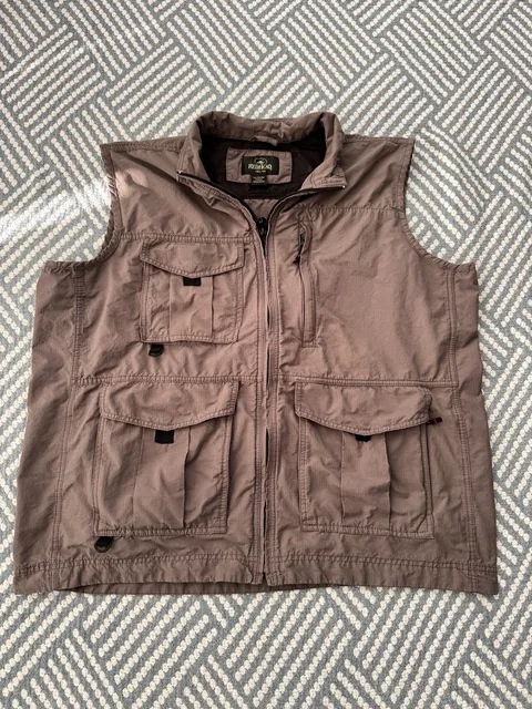 RedHead Utility Fishing Vest Size XL Brown Multi-Pocket Outdoor Safari