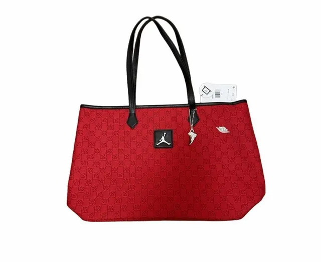 Jordan Monogram Pin Tote Bag - Red/Black