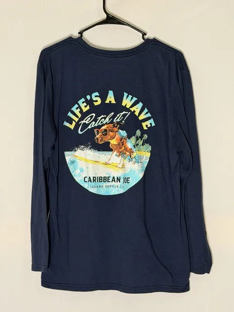 Caribbean Joe Long Sleeve Graphic T-Shirt Medium